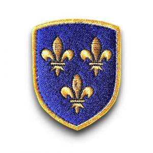 Blason patch écusson Royaume de France brodé avec dos Scratch - Région Ile de France (amalric France, neuf)