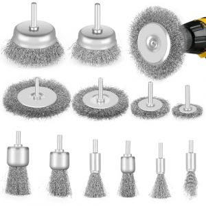 CIOXSOIO 12 Pièces Brosse Metallique pour Perceuse, 6mm Brosse Métallique Perceuse avec Tige Hexagonale, pour Bois et Métal Antirouille, Meuleuse, Anticorrosion, Peinture, Polir, Nettoyage (DESA NEGRILA SHOP S.R.L., neuf)
