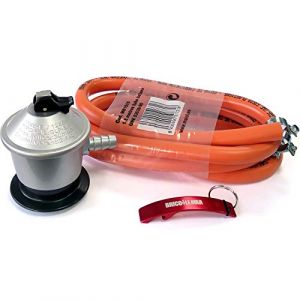 Kit homologué de tuyau butane et régulateur de gaz butane (régulateur CE avec certification européenne) + 2 colliers de serrage + porte-clés offert (tuyau 1,5 m - régulateur butane 30 mbar) (BRICOLEMAR (Nous ne livrons pas aux îles), neuf)