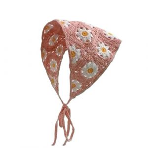 Foulard Triangle Cheveux Bandeau triangulaire tricot&eacute; for femmes et filles, petite fleur, foulard, accessoires for cheveux(Color-08) (huxiaohong666, neuf)