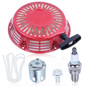 AUMEL Lanceur kit pour Honda GX340 GX390 GX610 GX620 GXV390 11CV 13CV 18CV 20CV Moteur Lanceur de d&eacute;marrage + Tasse de d&eacute;part + Corde lanceur + Bougie d'allumage + Vis (AUMEL STORE, neuf)