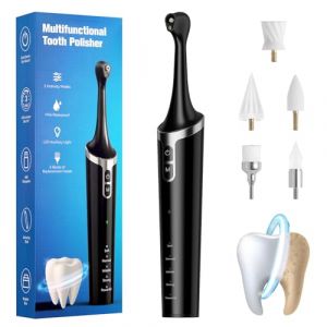 Kit Blanchiment Dentaire, Polisseur Dentaire &eacute;lectrique avec 5 t&ecirc;tes de brosse, kits de blanchiment des dents pour le Nettoyage et le Blanchiment Des Dents, rechargeable et &eacute;tanche (BULAGE-FR, neuf)