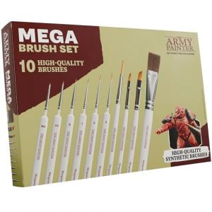 The Army Painter, Mega Brush Set, 10 pinceaux pour Miniatures Wargamer &ndash; 3 pour Le Layering, 2 pour Le drybrushing, 3 pour Le Detailing et 2 pour Les Grands mod&egrave;les (The Army Painter, neuf)