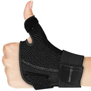 bonmedico Attelle Pouce, Attelle Poignet, Attelles pour Main et Poignet, Bandage Poignet, Orthèse de Pouce Flexible Forte, Attelle Pouce Droit, Noir (Bonstato, neuf)