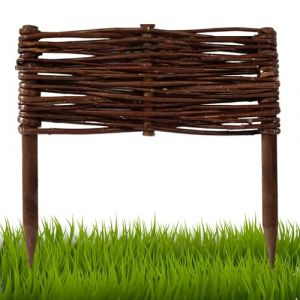 Floranica Bordures de Parterre en Saule 1 pièce 10 cm x 30 cm Clôture en Bois de Osier pour Bordure Plate-Bande Palissade Bordures de Fleurs Décoratives Panneau en Saule (Pemicont, neuf)