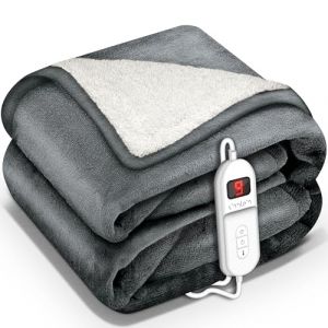 sinnlein® Couverture chauffante 200 x 180 cm avec arrêt Automatique | Couverture électrique avec 9 Niveaux de température | Couverture Douillette Lavable (DWD-Company, neuf)