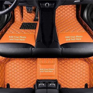 Maipula Tapis de Sol Voiture - sur Mesure pour Suzuki Swift Vitara SX4 Jimny Antid&eacute;rapant Imperm&eacute;able Cuir Artificiel Avant Arri&egrave;re Tapis de Sol Automobile - Orange (maipula, neuf)