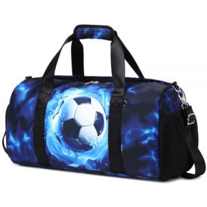 Sac de Sport Enfant Garcon Sac Gym Foot pour Voyages Weekend Piscine avec Compartiment à Chaussures et Compartiment Humide (Newerfee, neuf)