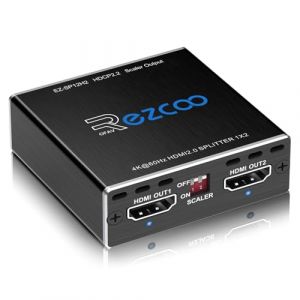 4K 60Hz Splitter HDMI 1 entrée 2 Sorties 1080P 120Hz HDCP HDR 18Gbps UHD Dolby Vision Atmos EDID Scaler 4K 1080P Répartiteur HDMI pour PS5, SkyQ, Xbox, Fire Stick, BluRay, Apple TV, Projecteur. (ezcoo HITECH, neuf)