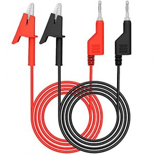 Greluma 2 Pc de test, fiche banane empilable de 4 mm à pinces crocodile crocodile fil de câble flexible (1 m/3,3 pieds) pour les tests électriques multimètre (Lumatech-EU, neuf)