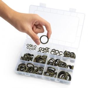 Joint Vidange Voiture ✮MARQUE FRANCAISE✮ Coffret 150 Rondelles Joint Hydraulique Joint de Vidange Voiture Kit 6/8/10/12/14/16/18/20/22/24mm ✯GARANTIE À VIE✯ Joint Bouchon Vidange Rondelle Caoutchouc (Frenchies Seller, neuf)