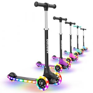 BELEEV A6 Trottinette Enfants 3 Ans, Trotinette à 3 Roues LED Roues Lumineuses et Deck, 4 Réglables en Hauteur, Plateau Antidérapant Scooter pour Filles Garçons 3-8 Ans, Tricycle Scooter for Kids (MeiShangStore, neuf)