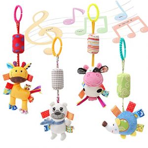 Czemo Jouet de Poussette pour B&eacute;b&eacute;s Berceau Hochet Jouets Animales, Jouets Suspendus pour b&eacute;b&eacute;s Landau et Poussette Nouveau-n&eacute; Jouet d'activit&eacute; Jouets en Peluche (PUTINEI FIBER, neuf)