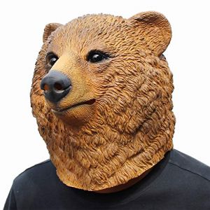 CreepyParty Costume d'halloween Fête Masque de Latex Tête Animaux Ours Brun (Beyond Trad, neuf)