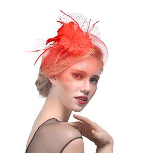 Chapeau bibi pour femme avec un chapeau fourch&eacute; des ann&eacute;es 20 pour femme (rouge, taille unique) (jksmyx, neuf)