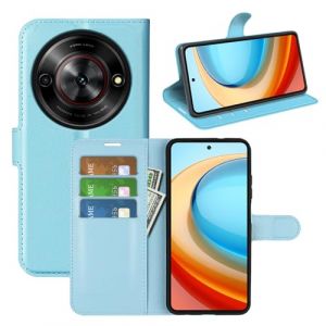 XFDSFDL&reg; &Eacute;tui pour ZTE Blade A75 5G Z2357N (6,6 Pouces) PU Cuir Housse Flip Coque Litchi Motif avec Support et Magn&eacute;tique Fermeture Portefeuille Shell de Protection Bleu (LingDan, neuf)