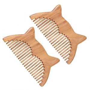 Healvian 2pièces Peigne Bois Anti- à Dents Larges Peigne Bois Pour Cheveux Accessoire De Coiffure Pour Hommes Et Femmes (Le Sengyu, neuf)