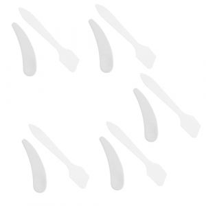 jojofuny Lot de 10 Cuill&egrave;res Cosm&eacute;tiques Transparentes et Blanches de Croissant Spatules pour Cr&egrave;me Visage et Contour des Yeux Outils de Pr&eacute;l&egrave;vement Hygi&eacute;niques pour Masque Facial et (Merlun, neuf)