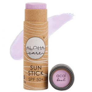 Aloha Sun Stick SPF 50+ | Stick solaire min&eacute;rale pour le surf | cr&egrave;me naturelle et vegan | emballage sans plastique 20g (Mauve) (Aloha Care, neuf)