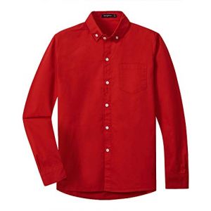 Spring&Gege Garçon Solid Color Col boutonné Uniforme Scolaire de Coton Occasionnels pour Enfants Rouge 7-8ans (SpringgegeEU, neuf)