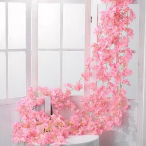 4 PCS 180 cm Guirlandes de Fleurs de Cerisier Artificielles, Artificielles de Soie Guirlande de Fleur Artificielle Suspendu, pour D&eacute;Coration Arche de Mariage Maison Jardin Balan&ccedil;Oire F&ecirc;Te (Rose fonc&eacute;) (Hanyina, neuf)