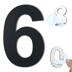 Ywonoby Num&eacute;ro de maison ext&eacute;rieur moderne bross&eacute;e，75mm Num&eacute;ro de porte autocollant en acier inoxydable，Plaque de num&eacute;ro de maison et Num&eacute;ro de Boite aux Lettres ，Noir (6/9) (uuhouse, neuf)