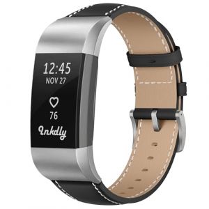 KoGiio Cuir Bracelet pour Fitbit Charge 2, Hommes et Femmes de Cuir Bracelet de Remplacement Compatible avec Fitbit Charge 2 - Noir (YiisMo Elec Shop, neuf)