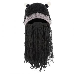 FOMIYES 1 Pièce Chapeau de corne de vache Heaves de cosplay chapeau viking barbe courte casque en corne de bovin de cosplay casque décoratif décor de fête de fil Noir (Family&Personal, neuf)