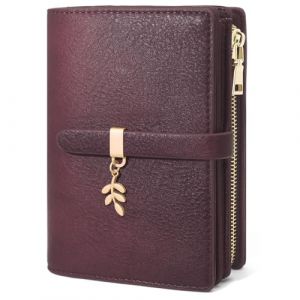 GOUNNU Portefeuille Femme en Cuir PU Grand Porte-Monnaie Femme Blocage RFID Porte Feuille pour Femme Court avec 20 Emplacements de Cartes &eacute;clair Poche &agrave; Monnaie Portefeuilles Porte-Cartes (Rouge Vin) (RUIMUTONG, neuf)