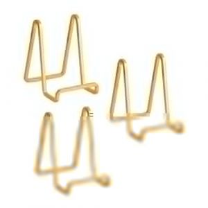 Chevalet Support Presentoir Porte Assiette - 4,5 Pouces Metal Support Assiette Decorative - Support Cadre Photo de Table - Pr&eacute;sentoir de Fer pour Plaque | Livre Cuisine | Carte Postale | Art - Or (DIDUDIDU, neuf)