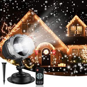 Lumi&egrave;res de neige LED, Projecteur rotatif de flocon de neige de No&euml;l Lumi&egrave;res ext&eacute;rieures de neige d'int&eacute;rieur avec t&eacute;l&eacute;commande pour le jardin de la f&ecirc;te d'Halloween (LuckyBasket, neuf)