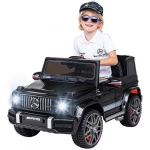 Actionbikes Motors Voiture Electrique Enfants Mercedes Benz Amg G63 W463 - sous Licence - t&eacute;l&eacute;commande 2,4 Ghz - Voiture &eacute;lectrique pour Enfants avec t&eacute;l&eacute;commande - Batterie 2x12V (Noir) (Miweba GmbH, neuf)