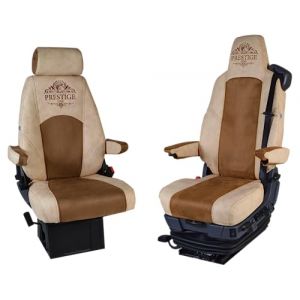 PRESTIGE LINE Housse Siege Voiture pour Camions pour Scania série R, S Configuration des sièges B Siège Passager Pliant/Dépliant Beige Ergonomique Fabriqué en éco-Cuir imperméable (SABA SP. Z O.O., neuf)