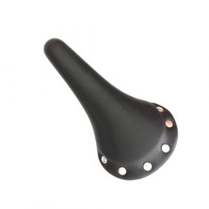 WAZUBC Selle de V&eacute;lo en Cuir PU, Si&egrave;ge de V&eacute;lo Universel Vintage &agrave; Rivets Adapt&eacute;s pour V&eacute;lo de Piste et V&eacute;lo &agrave; Engrenage Fixe (Noir) (Baarblous, neuf)