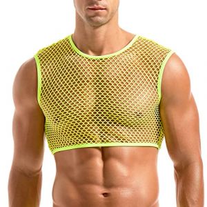 Amy Coulee Maillot de corps en résille pour homme, vert, M (zima, neuf)
