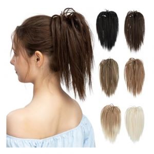 Chignon, &Eacute;pingle &agrave; cheveux for perruque, coiffure f&eacute;minine, longue barbe, pince &agrave; cheveux en soie haute temp&eacute;rature, anneau de cheveux,&agrave; porter au quotidien(Dark Brown) (zhujuan08, neuf)