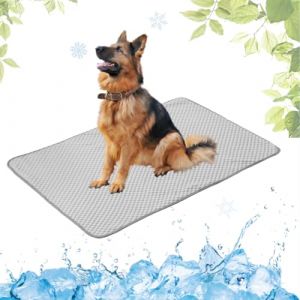 Tapis Rafraichissant Chien, Tapis Refroidissement pour Chiens Chats et Animaux de Compagnie pour l'&eacute;t&eacute;, Lavable pour Caisses/Chiens Chenils/Lits(Gris,70x100cm) (LEZN, neuf)