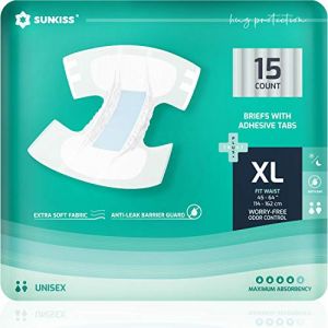 SUNKISS TrustPlus Couches Adultes pour Homme et Femme, Couches Absorbantes pour la Nuit, Culottes Jetables pour Incontinence Urinaire, Contrôle des Odeurs, Unisexe, Taille XL, 60 Unités (SUNKISS Direct, neuf)