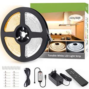 NOVOSTELLA Ruban LED 12M Dimmable 3000-6500K (Blanc Chaud, Nature, Froid) 1344 LEDs 2835 Pour Meubles, Escalier, Placard, Cuisine, 24V, Câble 1.5m+2m (DragonSmar-EU, neuf)