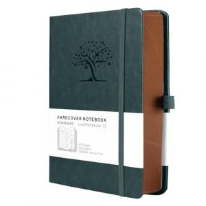 HOMEMARS Cahier A5, Cahier de Note, Notebook, Carnets et Journaux, 320 Pages, 100 GSM, Ligné,Vert, Carnet De Notes De Journal Épaissi,Carnet numéroté, Journaux en cuir épais, conception d’arbre (Homemars Direct, neuf)