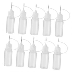 OATIPHO 30 Pièces Bouteille de colle à pointe d'aiguille portable avec colle de précision flacon applicateur de colle flacon applicateur d'étiquettes Acier inoxydable blanche (Tsun Ki-sung, neuf)