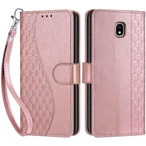 SIENIANLINE Coque pour Samsung Galaxy J3 2017, Etui Protection Housse Premium en Cuir de Portefeuille en Cuir Fermeture Magn&eacute;tique Flip Case pour Samsung Galaxy J3 2017 Coque (Or Rose) (DIKAS, neuf)
