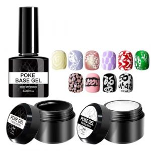 Xijobido Ensemble De Vernis &Agrave; Ongles En Gel - 3 Pi&egrave;ces Outils de Manucure Multifonctionnels,Gel Vernis &Agrave; Ongles Blanc Et Noir Poking,Pour Les Adultes Et Les D&eacute;butants, Salon &Agrave; Domicile, Dessin, (xinjianfe, neuf)