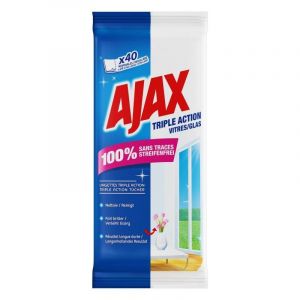 AJAX - Lingettes Vitres 40 Lingettes - Lot De 4 - Vendu Par Lot (TECHNOSMAR, neuf)