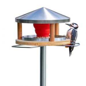 LicusDesign Mangeoire à oiseaux avec support en acier inoxydable résistant aux intempéries – Mangeoire stable pour l'extérieur moderne en métal – Station de nourrissage – Mangeoire pour oiseaux sur (brandXpand GmbH, neuf)