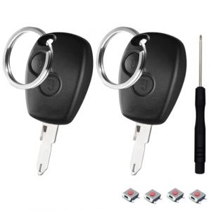 Kesiku 2 Pi&egrave;ces Boitier Cl&eacute; pour Dacia Duster Logan Logdy Sandero T&eacute;l&eacute;commande, Coque Cl&eacute; Dacia Sandero, Clef Dacia Logan - avec Tournevis et Porte-cl&eacute; (kesiku, neuf)