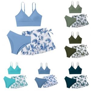 Maillot Adolescente Maillot De Bain Deux Pièces Maillot De Bain Ronde Maillot De Bain 14 Ans Maillot De Bain Maillots Deux Pièces Ensemble 3 Pièces Maillot De Bain Maillot (PINTUTU SEXY, neuf)