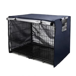 Sensong Housse de Cage Chien étanche Double Porte Chien Cage Housse Imperméable à l’Eau Durable Léger 420D Polyester Kennel Housse Indoor Outdoor Protection Cage pour Chien Bleu Marine 30 Pouces (Carrie Guan, neuf)