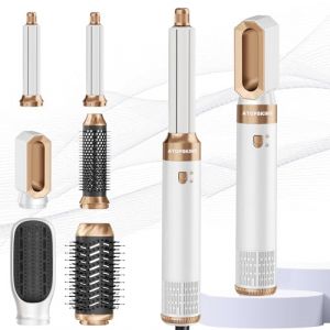 Atopskins Air Styler 6 en 1 Airbrush Hair Styler Air Brush Pro Cheveux Avec Seche Cheveux Brosse Soufflante, Brosse Seche Cheveux, air Boucleur, pour S&eacute;cher, Boucler, Lisser (shenzhenshihuanqidianziyouxiangongsi, neuf)