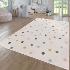 TT Home Tapis Chambre Enfant Bebe Fille Garcon Moderne Arc-en-Ciel Nuage Motif Animal Multicolore, Couleur:Vert Jaune Rose, Dimension:80x150 cm (marche-de-tapis, neuf)